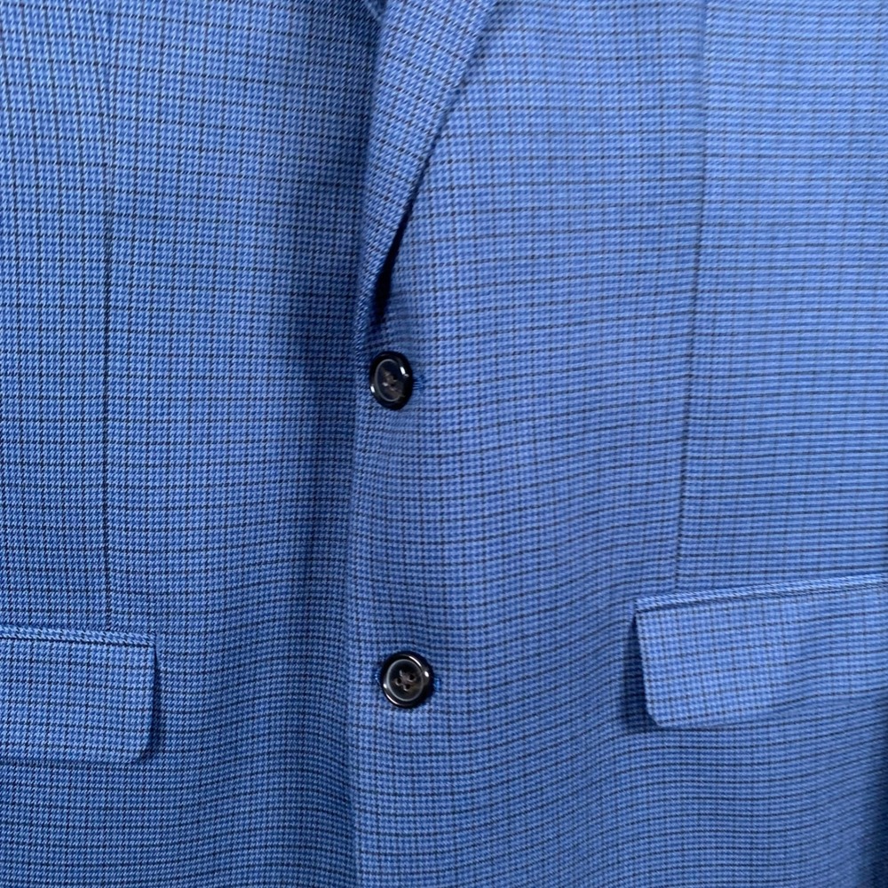 Lauren Ralph Lauren Blue/Black Houndstooth Pattern Polyester Blend Blazer 42R - Picture 2 of 11